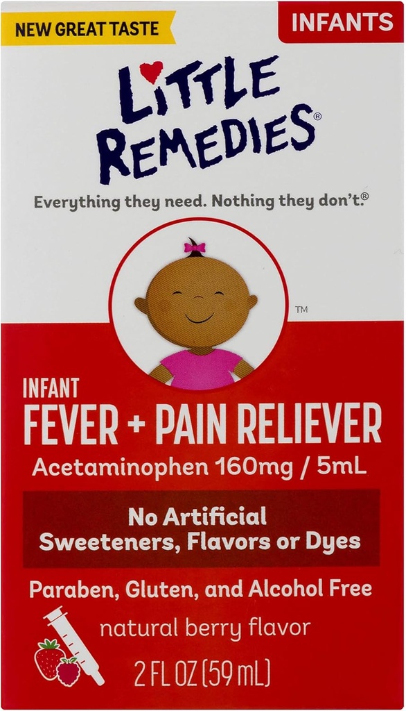 תינוקות קטנים Fever & Pain Reliever | Natural ברי פלאמור | 2 FL OZ | 2 Pack