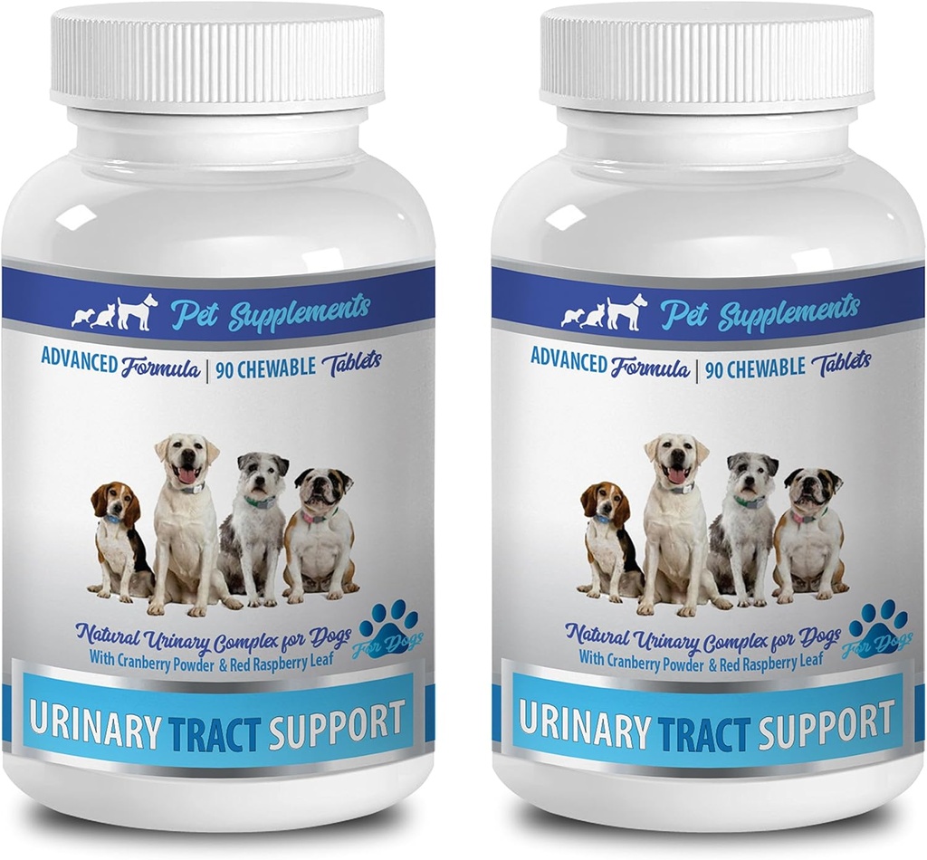 PET SUPPLEMENTS & NUTRITION LLC Dog Incontinence Male - הכלב Urinary Tract Support - Natural Cranberry Solution - Bladder Health - Vet המומלצת - מקסימום קריין לכלבים - 2 בקבוק (180 טיפולים)