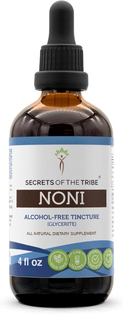 סודות של השבט Noni אלכוהול-Free Extract, Noni (Morinda citrifolia) Dried פירות (4 FL OZ)