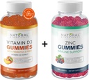 ויטמין D3 K2 Gummies 5000 IU & Zincmies 50 מ"ג, כוח נוסף, תמיכה בשומן, בריאות לב, תמיכה בעור, 60 חניכיים ויטמינים
