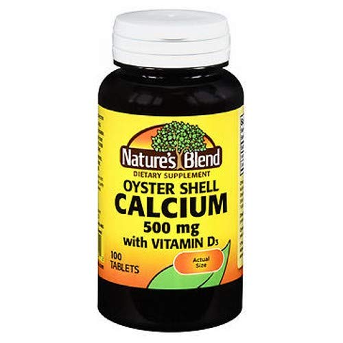 חגורת הטבע Oyster Shell Calcium 500 מ"ג עם ויטמין D3, 100 טבליות (Pack of 4)