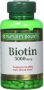 Nature's Bounty Biotin 5000 mcg, 60 טבליות במהירות dissolve (Pack of 2)