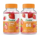 Lifeable Zinc 50mg + ויטמין B6, Gummies Bundle - גדול Tasting, ויטמין תוסף, Gluten Free, GMO חינם, Chewable Gummymymy