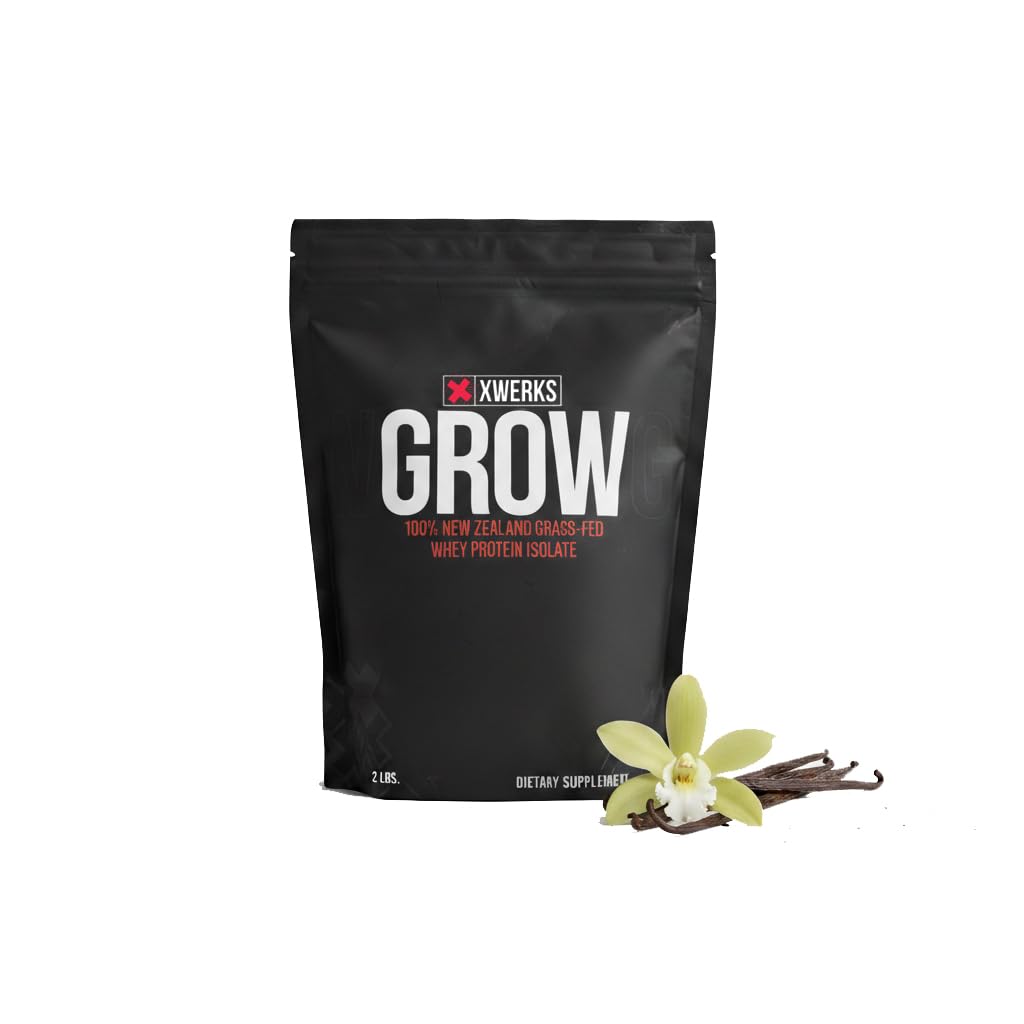 Xwerks לגדול 100% ניו זילנד Grass פד Whey חלבון, 25g Pure Isolate אבקת חלבון Per המשרתת, All Natural Paleo ו Keto Friendly, Soy Freeten Free Easy to Digest, Vanilla, 30 משרתים