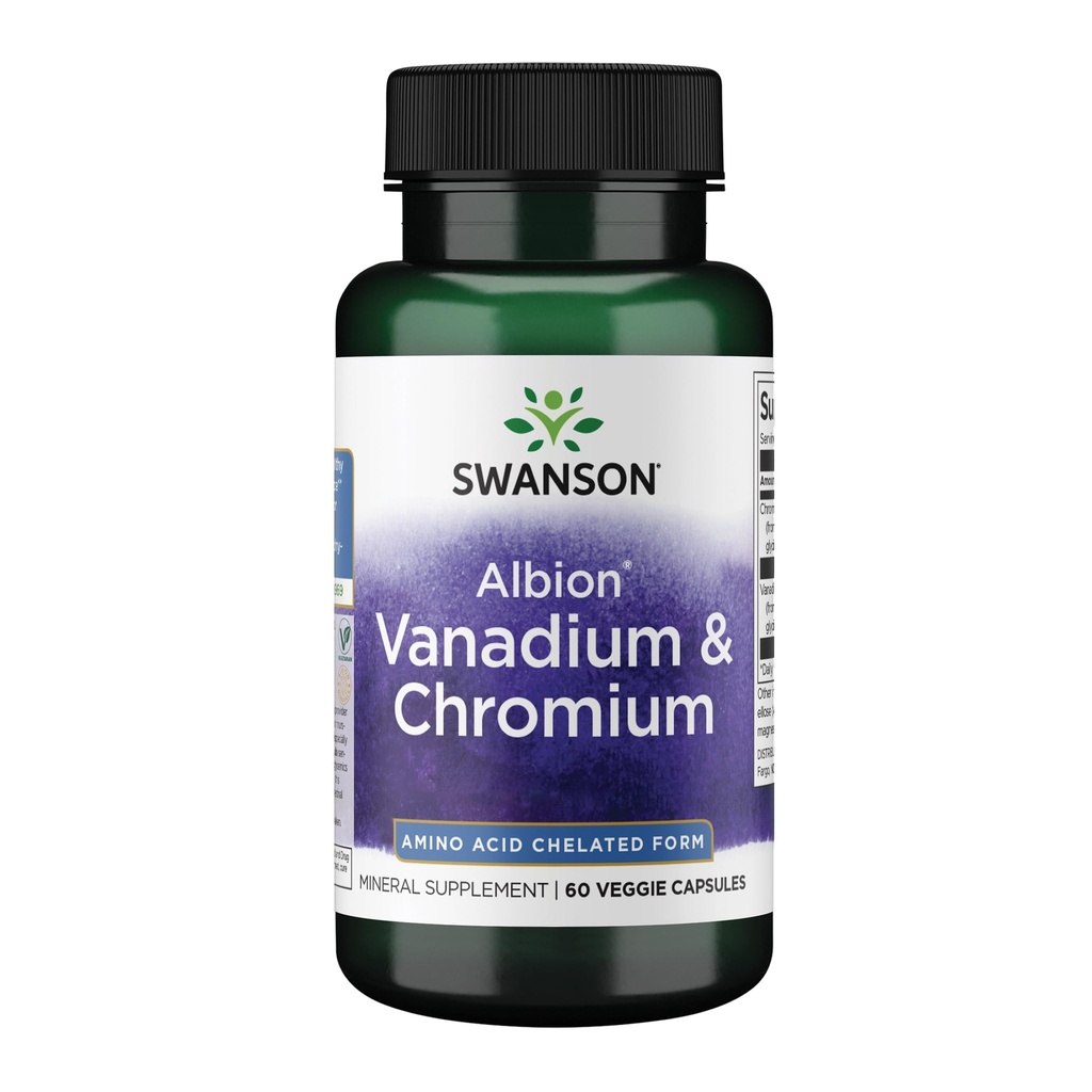 Swanson Albion Chelated Vanadium ו Chromium 60 Veg כמוסות