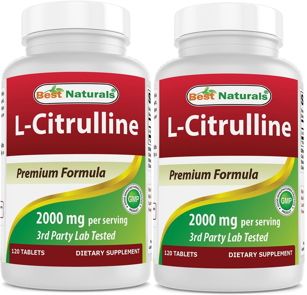 Best Naturals L-Citrulline 2000mg / משרת - non-GMO - Gluten Free - 120 טבליות (120 Count (Pack of 2)