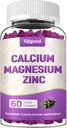 Calcium Magnesium Zinc Gummies עם ויטמין C D3 K2, Calcium חניכיים עבור העצם, שריר, Calm & Zzz תמיכה, High Absorption Formula with Magnesium Zinc Potassium, Elderberry פלמור 60 הרוזןs