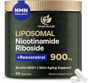 NAD+ Nicotinamide Riboside עם Resveratrol & Quercetin NMN אלטרנטיבי - Premium Anti-Aging תוסף עבור אנרגיה, מיקוד ותמיכה סלולרית - 80 קפסולות עתירי גבוה 900 מ"ג