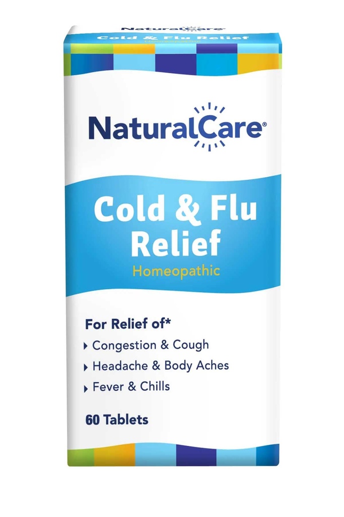 NaturalCare Cold & Flu הקלה, Tablet ההומופתיים, 60ct | May לספק תמיכה באמצעות הקהילה, Cough, Headache, Soreגרון, Runny Nose, Body Aches, Fever, Chills