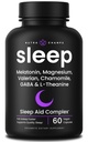 NutraChamps 10in-1 Natural Sleep Aids for Adults - Melatonin, Lemon Balm 1000 מ"ג, Chamomile 400mg, Valan Root 600mg, L Theanine, L Tryptophan, GABA, Magnesium Sleep Aid.