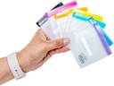 MUMI Mini Zipper Pouch Set - 7 Small Reusable Clear Zip Lock Bags with Writable Labels for Travel, Medicine, Makeup, Pills, Tiny Cosmetic ארגן Pouches for Purse, Office, אחסון פלסטי