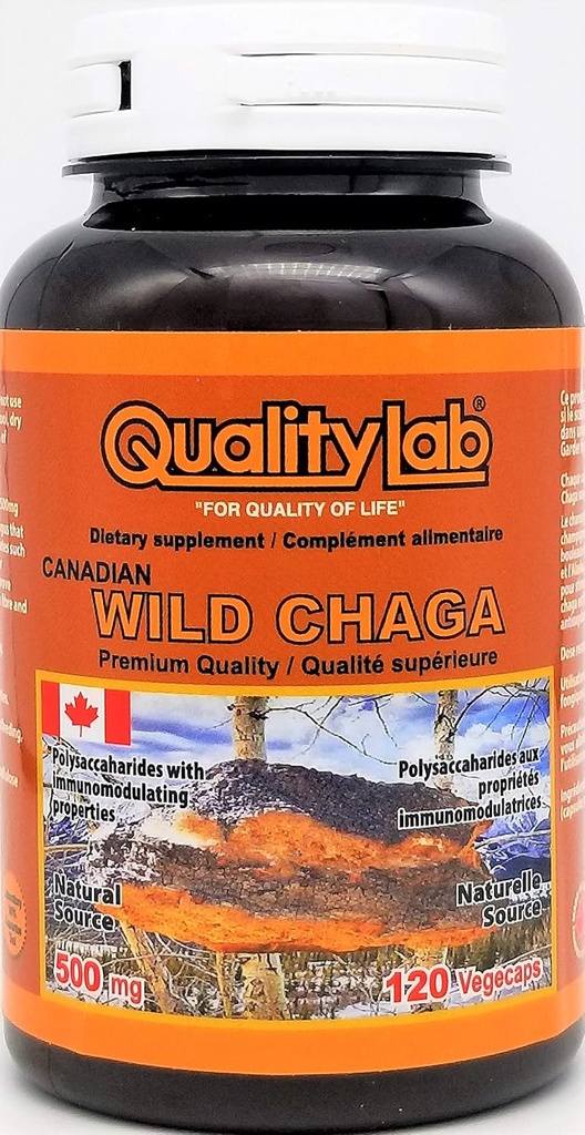 Wild Chaga תוסף 500 מ"ג 120 vegecaps (Made בקנדה)