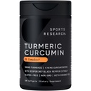 מחקר ספורט Turmeric Curcumin C3 Complex - Softgels עם bioperine Black Pepper שמן קוקוס אורגני, תקן 95% Curcuminoids - non-GMO מאומתים וגלוטן חינם - 500 מ"ג, הרוזן 120 מ"ג