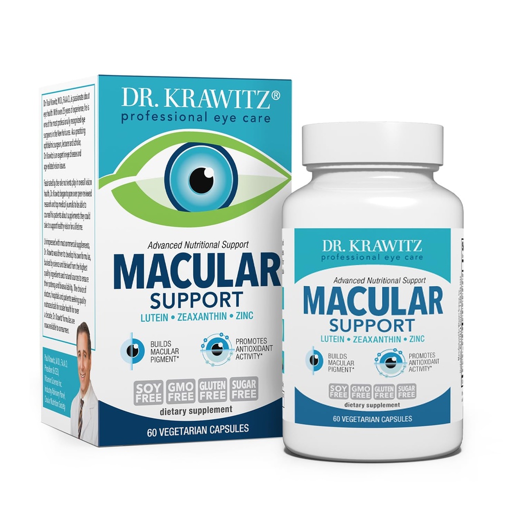 תמיכה Macular עם Lutein, Zeaxanthin Zinc (60 קפסולות צמחוניות)