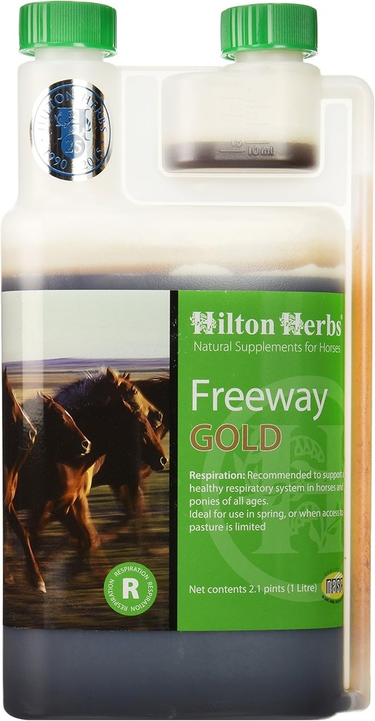 Hilton Herbs Freeway Gold Liquid Respiration תוסף לסוסים, 2.1pt Bottle