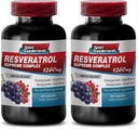 Resveratrol העליון 1200 מ"ג כוח מקסימלי פלוס 1200 תוספי יין אדומים, resveratrol תוספת יין אדום יין אדום, resveratrol נוגד חמצון, תמצית יין אדום עם resveratrol, Red יין Grape ראה 2 בקבוקים