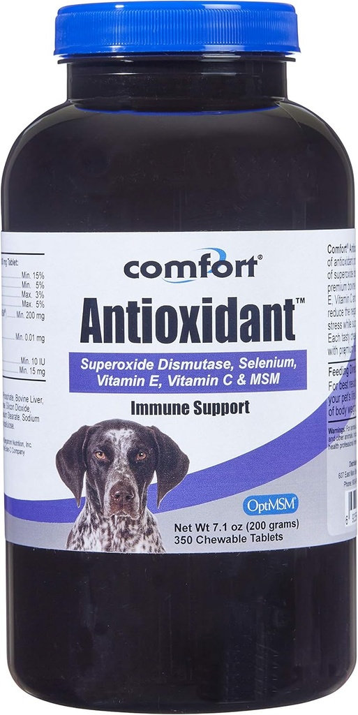 Kala Health COMFORT Antioxidant תוסף לכלבים, 350 Count, Immune Support and Helpsפחתת אלרגיה לעור, Contains: MSM, Superoxide Dismutase, Selenium ו- ויטמין C & E, Made בארה"ב