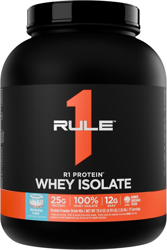 כלל 1 חלבון R1 חלבון Whey Isolate - עם 25g חלבון ו 6g BCAA באופן בלעדי ממקורות מבודדים ו hydrolyzed עבור Workout Recovery (5 פאונד)