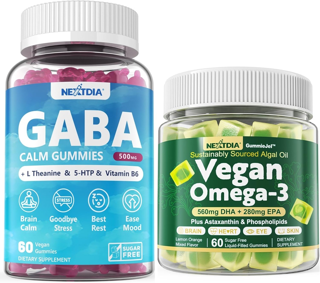 אומגה 3 חניכיים 1 Pack+ GABA Gummies Sugar Free 2 Pack