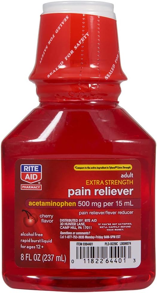 Rite Aid Adult Strength Pain Reliever, Cherry, 500mg - 8 oz