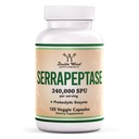 Serrapeptase 240,000 SPU Max Potency (120 ווג'י קפסולות) Proteolytic Enzyme עבור Sinus, Respiratory and Joint Health (Non-GMO, Gluten Free, Vegetarian Safe) על ידי Double Wood
