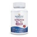 Nordic Naturals ויטמין D3 + K2 חניכיים, Pomegranate - 60 חניכיים - 1000 IU ויטמין D3 + 45 mcg K2 - Great Taste - בריאות העצם, מקדם תפקוד שרירים בריא - non-GMO - 60 משרתות