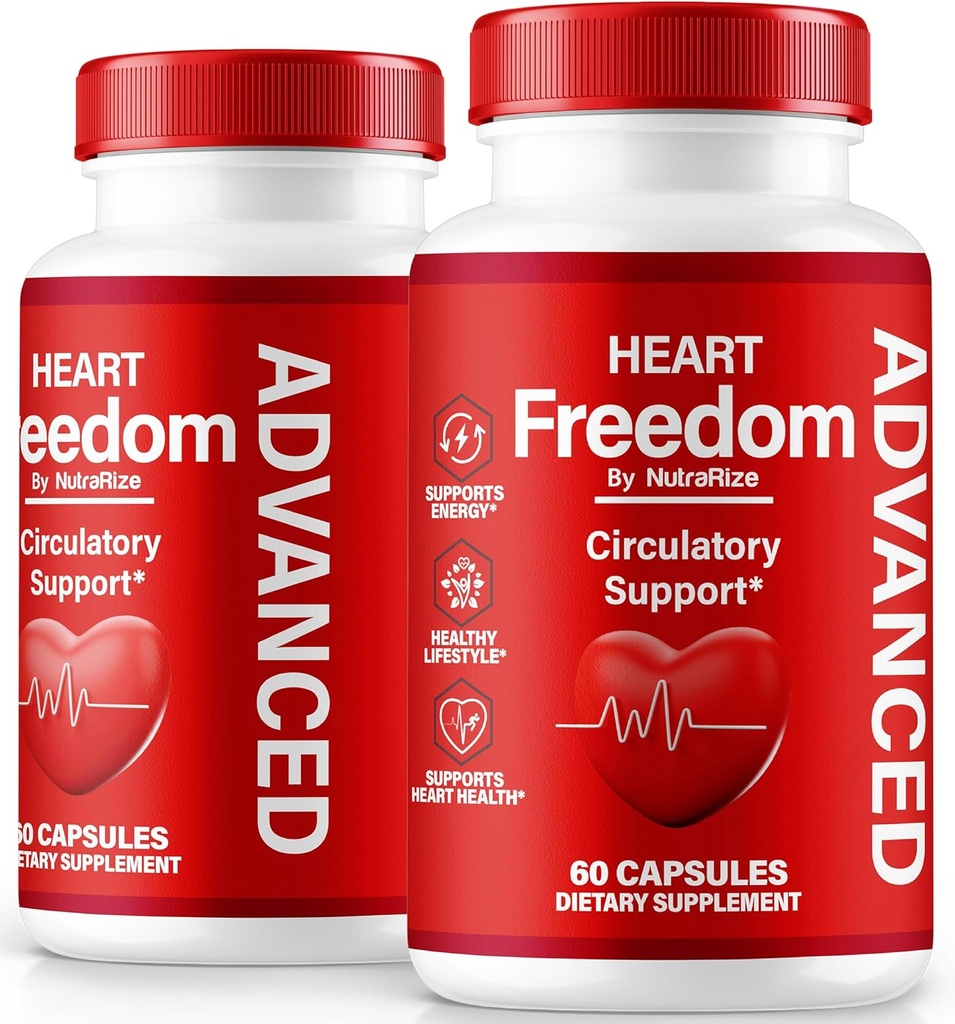 (2 Pack) לב חופש קפסולות, גלולות לחופש הלב הרשמי - Sustains Energy and Health, Heart Freedom for Circulation Support, All Natural Detox Glyco Optimizer, Premium Formula (120 קפסולות)