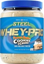 פלדה תוספי Whey-Pro | אבקת חלבון Whey עבור גברים ונשים | Peanut Butter Cookies & Creme | 25 משרתות (1.82lbs) | BCAA Amino Acids | Essential Amino Acids | Gluten Free | Low Carbbbblow