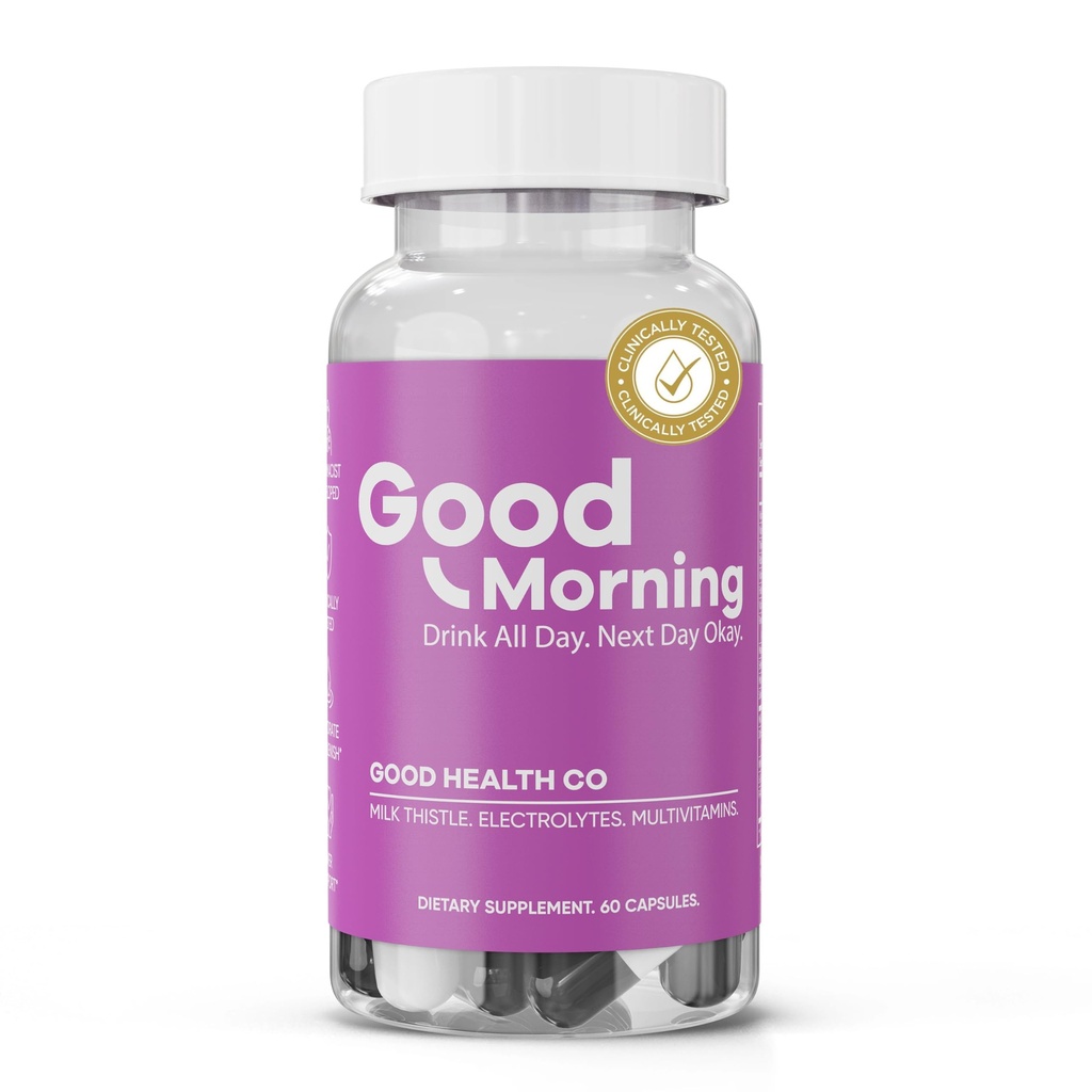 Good Morning Hangover Pills | 88.89% יעיל ב מניעת Hangover בניסוי קליני | לאחר עזרה באלכוהול עם DHM, חלב חתלתול ואלקטרוליטים כדי לעזור לך להיות חכם. צ'אקרים