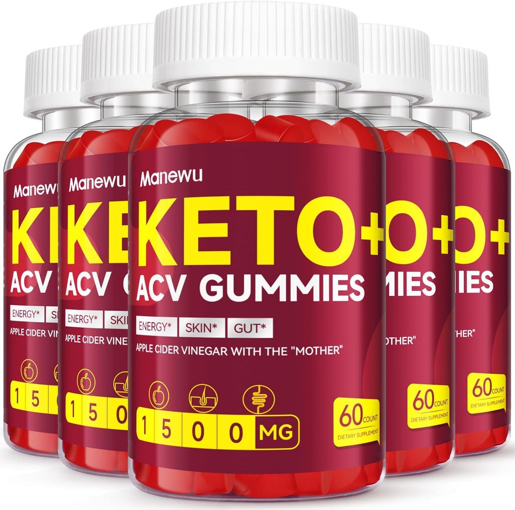 Keto ACV Gummies - 1500 מ"ג Apple Cider Vinegar with Mother - טבעוני, non-GMO, Organic Apple Cider Vinegarmies for Women Men, Detox & ניקויse, 5 Pack
