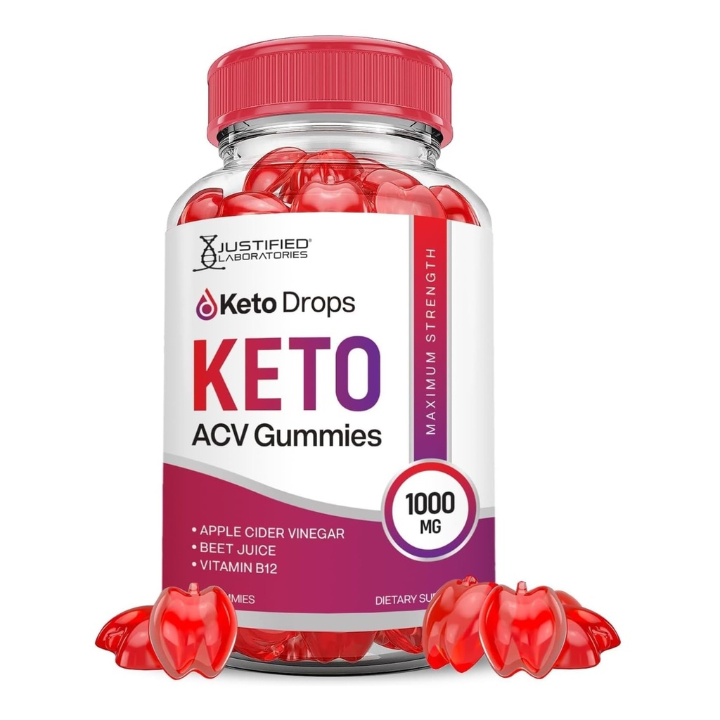 Justified Laboratories Keto Drops Keto ACV Gummies Advanced Formula 1000MG Keto Drops Keto Drops Keto Gummies Apple Cider Vinegar פורמולה עם אבקת מיץ Pomegranate B12 טבעוני non GMO 60mys
