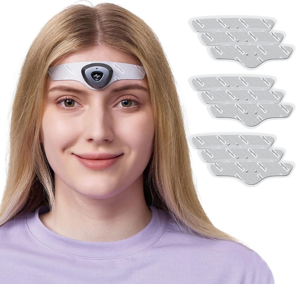 Headaterm-2 Migraine הקלה מכשיר e-TNS טכנולוגיה אחראית לטיפול ב- Head Cap Treatment for מיגרנות ו- Headache, Drug-Free, Clinically Proven, Fast-Acting, No Side Effects (1* Headaterm 2 +9*בוחרים)