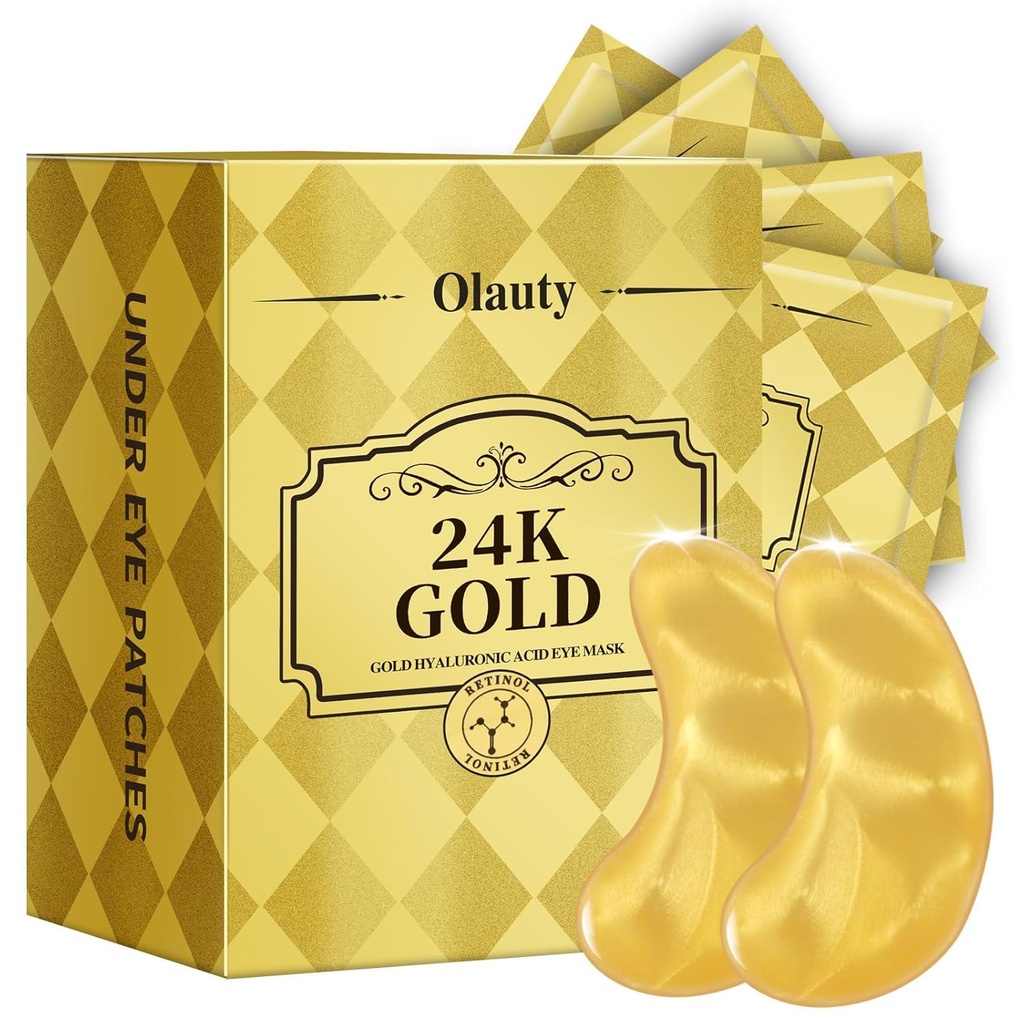 30 Pairs 24K Gold Eye Mask, Eye Patches for Puffy Eyes and Dark Circles, under Eye Mask Patches סקיcare, for Women Men