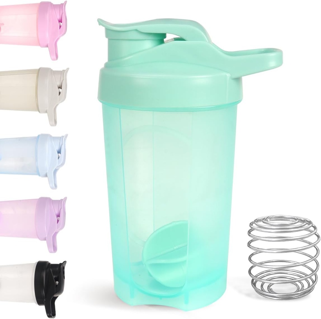 16oz Shakerבק, Leak Proof Sports Shaker forחלבון Shakes, Pre Workout & Travel, BPA חינם, ירוק, 16oz /500 מ"ל
