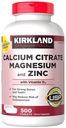 קירקלנד חותם Calcium Citrate Magnesium ו- Zinc, 500 טבליות