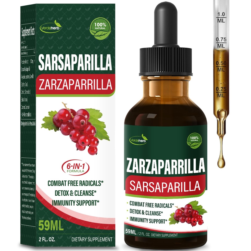 Sarsaparilla Root Extracts for Liver Cleanse Detox & תיקון, Immune תומך תוספת עם Dandelion Cocolmeca Polypodium Leucotomos. Diente de Leon para Limpieza de Colony y Desintoxicar. 2oz