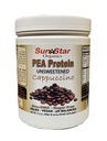 אבקת חלבון Pea - Un Sweetened - Cappuccino עם אבקת קפה ו Vanilla לחלץ, Soy Free, non-GMO 17.6 oz