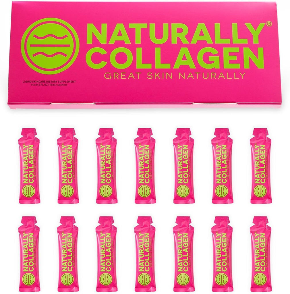 Premium Hydrolyzed Liquid Marine Collagen תוסף - 8000 מ"ג של קולגן עבור Sachet Plus 180 מ"ג VIT C - טבעי טרופי פירות פלאמור - 14 Sachets לכל Box