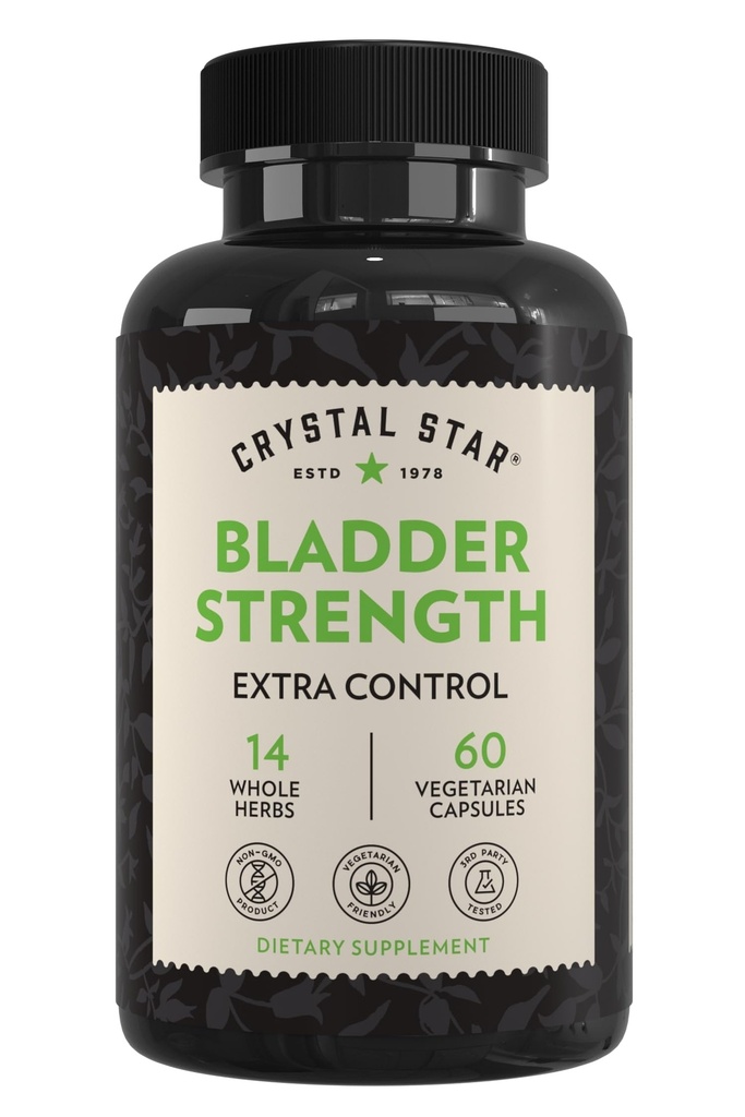 Crystal Star Bladder Strength (60 קפסולות) – Herbal Urinary Tract Health ו-Extra Power Bladder Control Supplement, Cranberry Extract, Pumpkin Seed Extractd Extract, Plantain and Wild Sea Root, Non-GMO