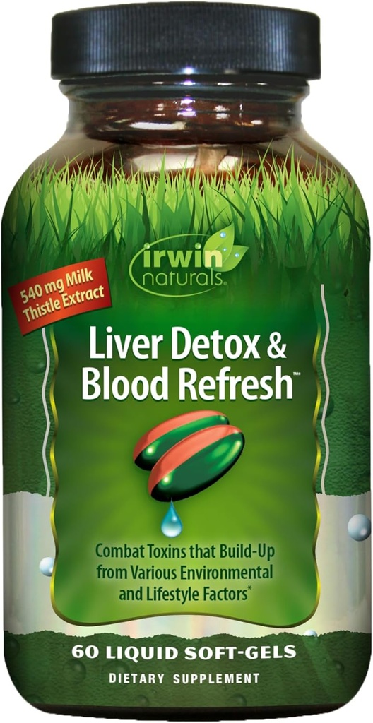 Irwin Naturals Liver Detox & Bloodמרעננים - 60 נוזל Softgels - Liver & Antioxidant Support