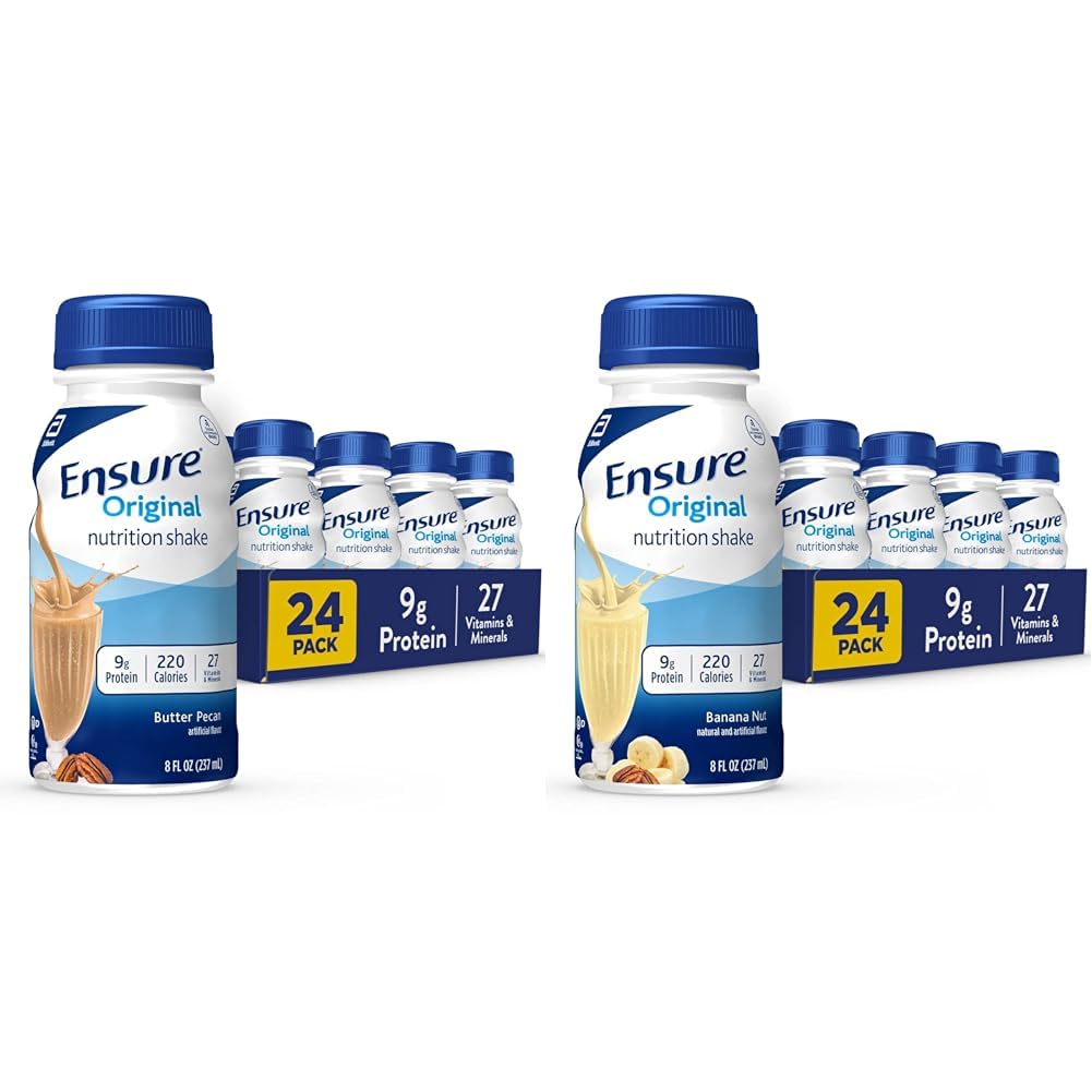 Ensure Original Butter Pecan & Banana Nutrition Shakes | Meal Replacement | 24 Pack Bundle