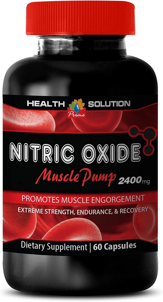 כאבי שרירים pre Workout - Nitric Oxide 2400 מ"ג משאבת שרירים, כוח קיצוני - Nitric Oxide תוספת טבעית, Nitric Oxide גלולות עבור גברים, Nitric Oxide Booster עבור גברים, Nitric Oxide, 1B 60 קפסולות