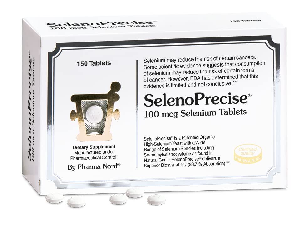 פארמה Nord Selenium 100 mcg | סלנופיז | תמיכת Thyroid, Immune System, Antioxidant Protection & Heart Health; הבטיח 88.7% Absorption | 150 טבליות