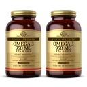 Solgar Triple Power אומגה 3 950 מ"ג - 100 Softgels, Pack of 2 - תומך Joint & Skin Health - non-GMO, Gluten Free, Milk Free - 200 שרתי Total