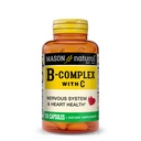 MASON NATURAL B-Complex עם ויטמין C - מערכת העצבים ותמיכה בריאות הלב - 100 קפסולות