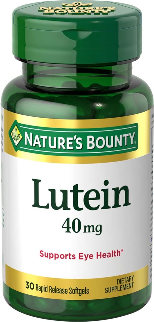 Nature's Bounty Lutein Pills, תוספי בריאות עיניים ווויטמינים, Support Vision Health, 40 מ"ג, 30 Softgels