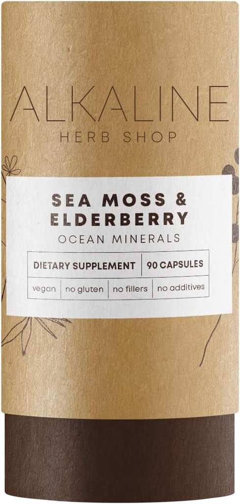 Alkaline Herb Store Sea Mosss and Elderberry תוספי 90 קפסולות