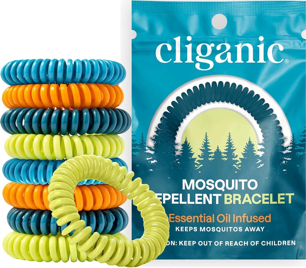 25 Pack Mosquito Repellent Bracelets for Adults & Kids - Natural DEET-Free Bands, Individually Wrappeded