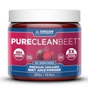 PureClean Beet Premium Beet Juice אבקת - 100% אורגני Nitric Oxide תמיכה קלינית-Proven 3X גדול Circulation, Endurance & Energy - סיקור קר מאוד, Eco Friendly, ארה"ב - 30 משרתים