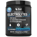 Zeal Naturals Electrolyte אבקת Recovery לשתות (90 מנות | Blue Raspberry) w 0 Sugar +BCAAs +B-Vitamins אלקטרוליטיט תוספת w Potassium Zinc & Magnesium עבור הידרה - Keto אלקטרוליטטס